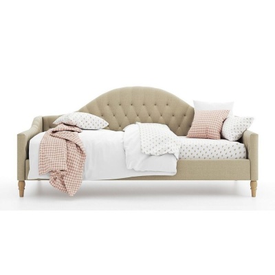 Фото Детская кровать дейбед Reese Tufted  кремового цвета