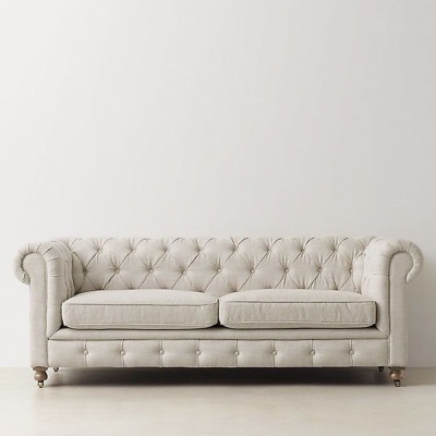 Фото Двухместный диван Majestic Chester светло-серого цвета