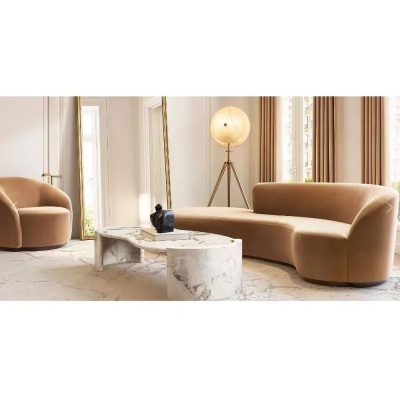 Фото Четырехместный диван Copenhagen Asymmetrical светло-коричневого цвета