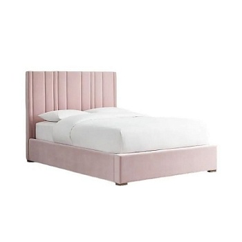 Фото Двуспальная кровать с высоким изголовьем Teagan Platform розового цвета