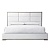 Фото Двуспальная кровать с высоким изголовьем Modena Rectangular с обрамлением из массива бука белого цвета