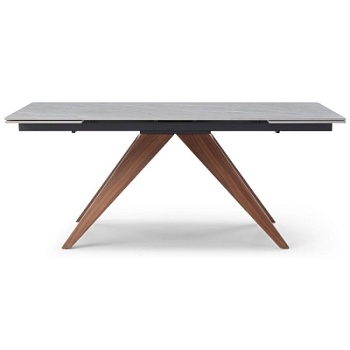 Фото Стол раскладной VALENCIA 140-200, серая керамика/орех