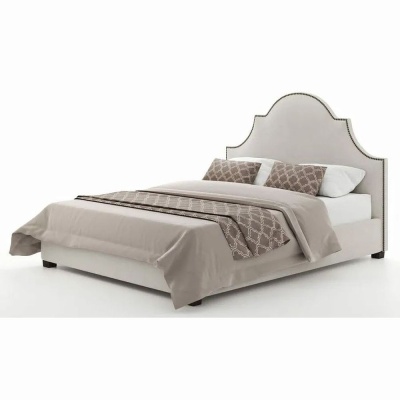 Фото Двуспальная кровать мягкая Cheresse серого цвета