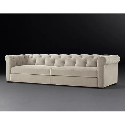 Фото Трехместный диван Modena Chesterfield Collection светло-серого цвета