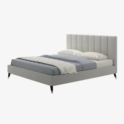 Фото Двуспальная кровать мягкая Howland Queen серого цвета