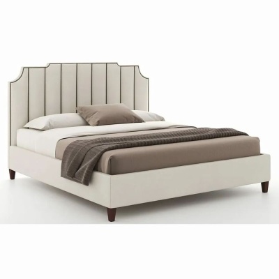 Фото Двуспальная кровать мягкая Bayonne белого цвета