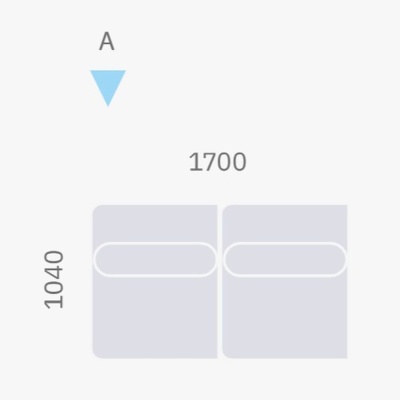 Фото Двухместный диван ROGNAN серого цвета