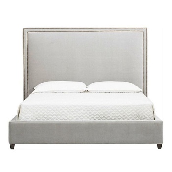 Фото Двуспальная кровать с изголовьем Hamilton Tall серого цвета