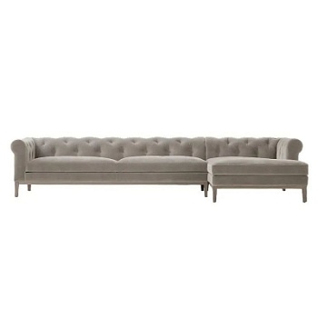 Фото Угловой диван Modena Chesterfield Oak серого цвета