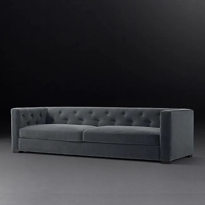 Фото Двухместный диван Modena Tufted Shelter темно-серого цвета