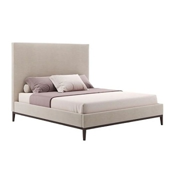 Фото Двуспальная кровать с высоким изголовьем Italia Panel Nontufted бежевого цвета