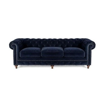 Фото Трехместный диван Chesterfield черновато-синий цвета