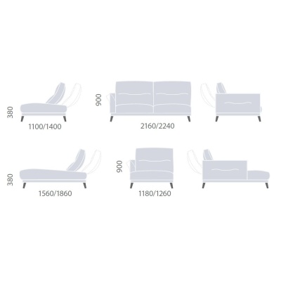 Фото Угловой диван SWANA  серого цвета