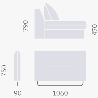 Фото Диван INGWAR  темно-серого цвета