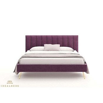 Фото Двуспальная кровать с изголовьем Deangelo Queen Platform сиреневого цвета