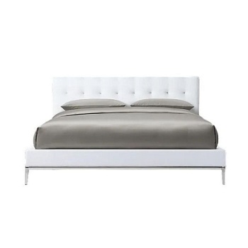 Фото Двуспальная кровать с изголовьем Italia Panel Box-Tufted белого цвета