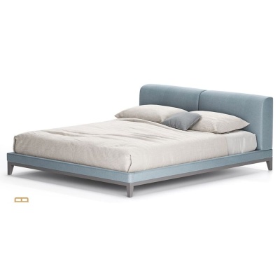 Фото Двуспальная кровать Infinity серо-синего цвета