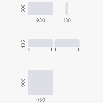 Фото Кушетка JOGVAN  серого цвета