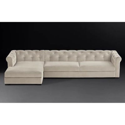 Фото Угловой диван Modena Chesterfield серого цвета