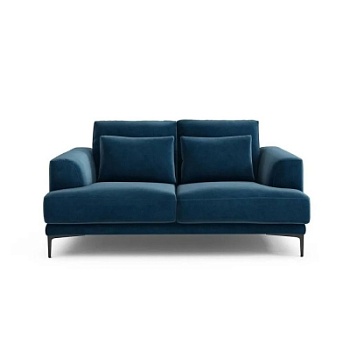 Фото Двухместный диван Venue Velvet Mini темно-синего цвета