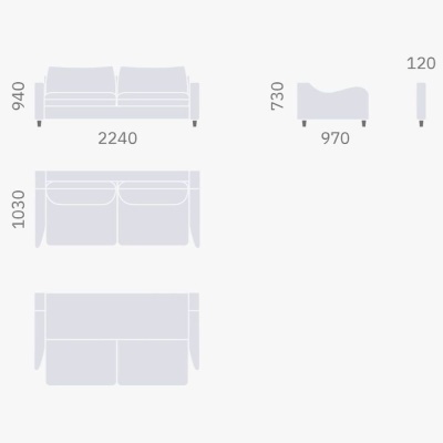 Фото Диван INARY  горчичного цвета