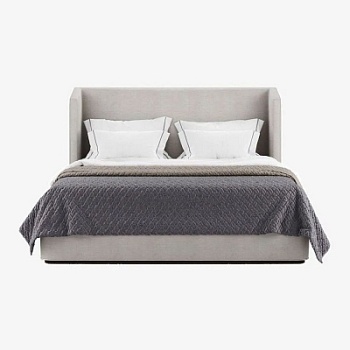 Фото Двуспальная кровать с боковой спинкой Alessia Fabric серого цвета