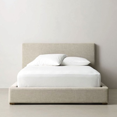 Фото Двуспальная кровать с изголовьем Alex бежевого цвета