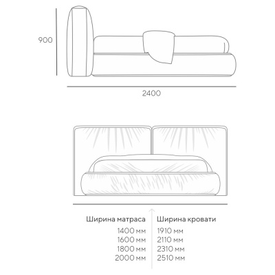 Фото Кровать SOFT-2  серого цвета