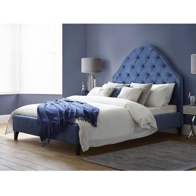 Фото Двуспальная кровать Eleanor синего цвета