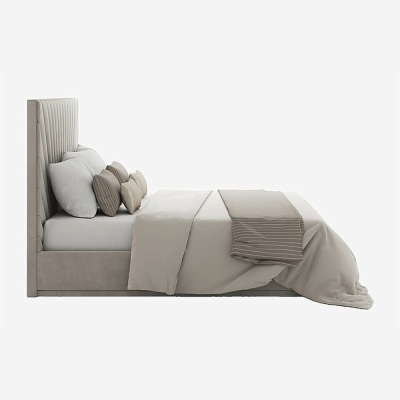 Фото Двуспальная кровать Elliot Deco серого цвета