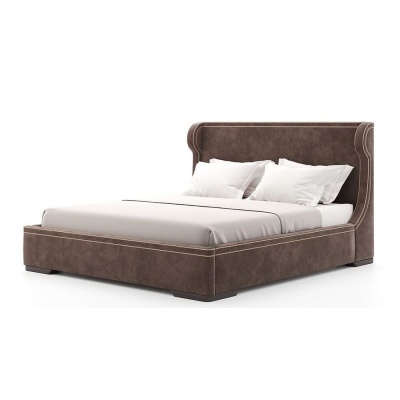 Фото Двуспальная кровать Ladone коричневого цвета
