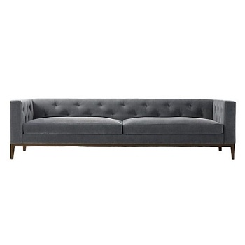 Фото Четырехместный диван Italia Tufted Shelter Arm темно-серого цвета