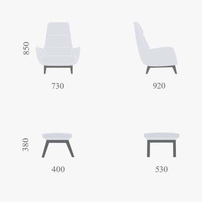 Фото Кресло ORHUS цвета индиго