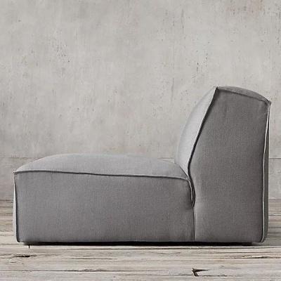 Фото Модуль без подлокотников Como темно-серого цвета