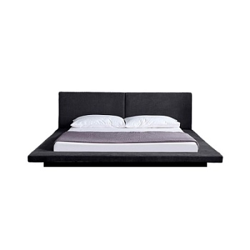 Фото Двуспальная кровать мягкая Harmonia темно-серого цвета