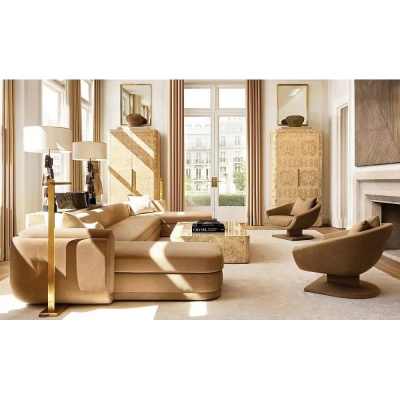 Фото Угловой диван Matteo светло-серого цвета