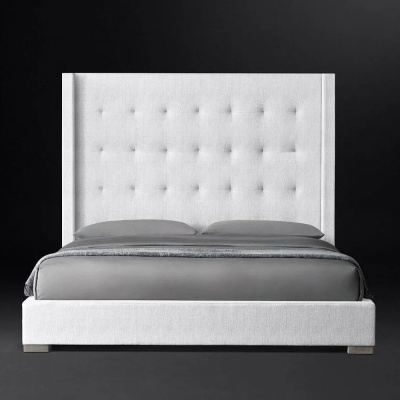Фото Двуспальная кровать Modena Tufted белого цвета
